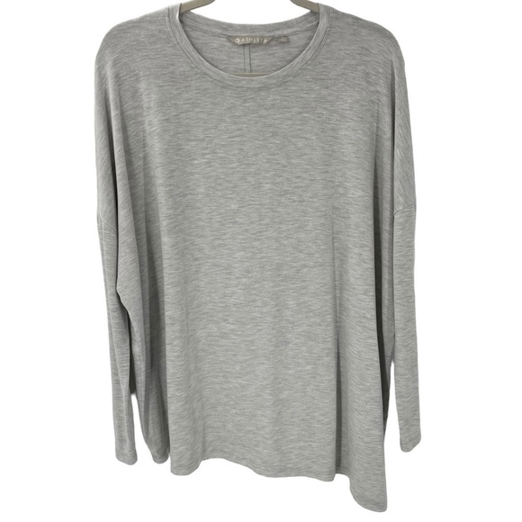 Athleta S Cloudlight Relaxed Asymmetrical Top Gray 353951 Modal Blend - Picture 2 of 7